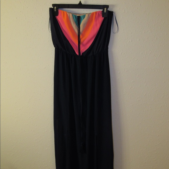 Navy and colorful chic Maxi dress - Picture 3 of 5